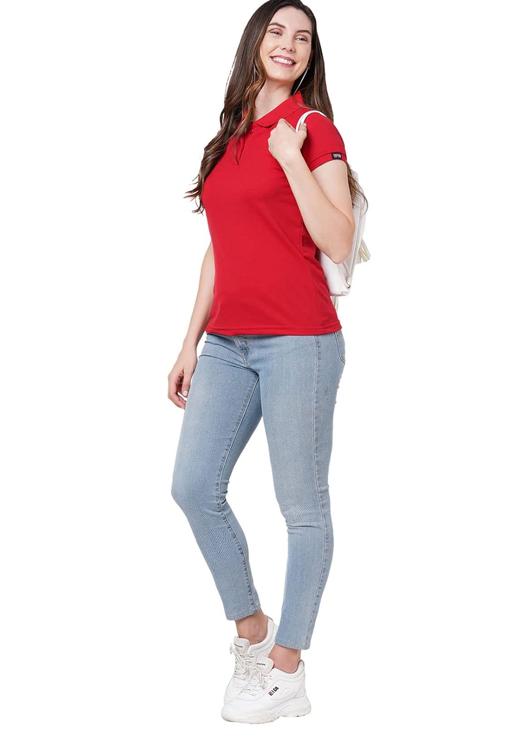 Wear Your Opinion Womens Polo Collar Neck T-Shirt Top (Design: Solid) by Prixsa.com - Image 2