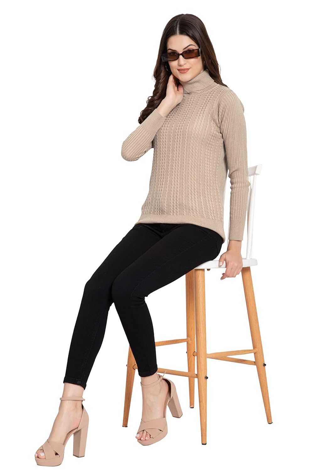 GODFREY Women's High Neck Knitted Woolen Sweater by Prixsa.com - Image 6