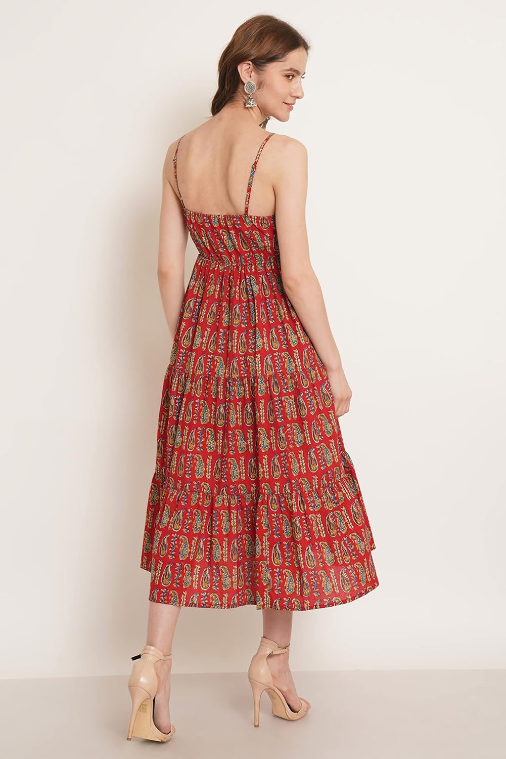 COTLAND Fashions Breathable Cotton Printed A-Line Midi Dress for Women by Prixsa.com - Image 2