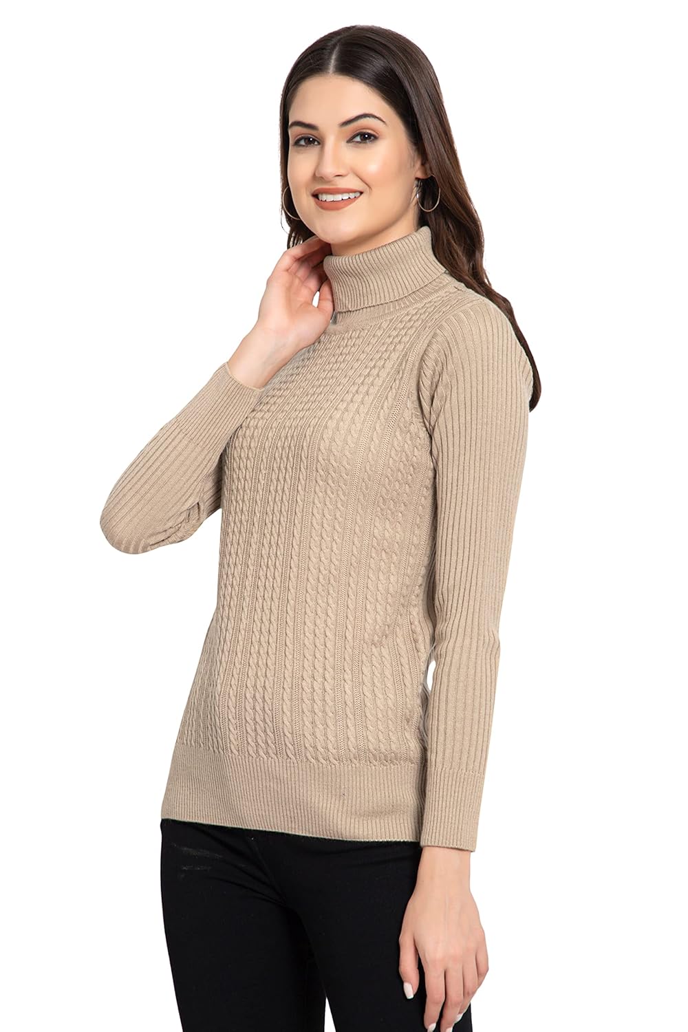 GODFREY Women's High Neck Knitted Woolen Sweater by Prixsa.com - Image 4