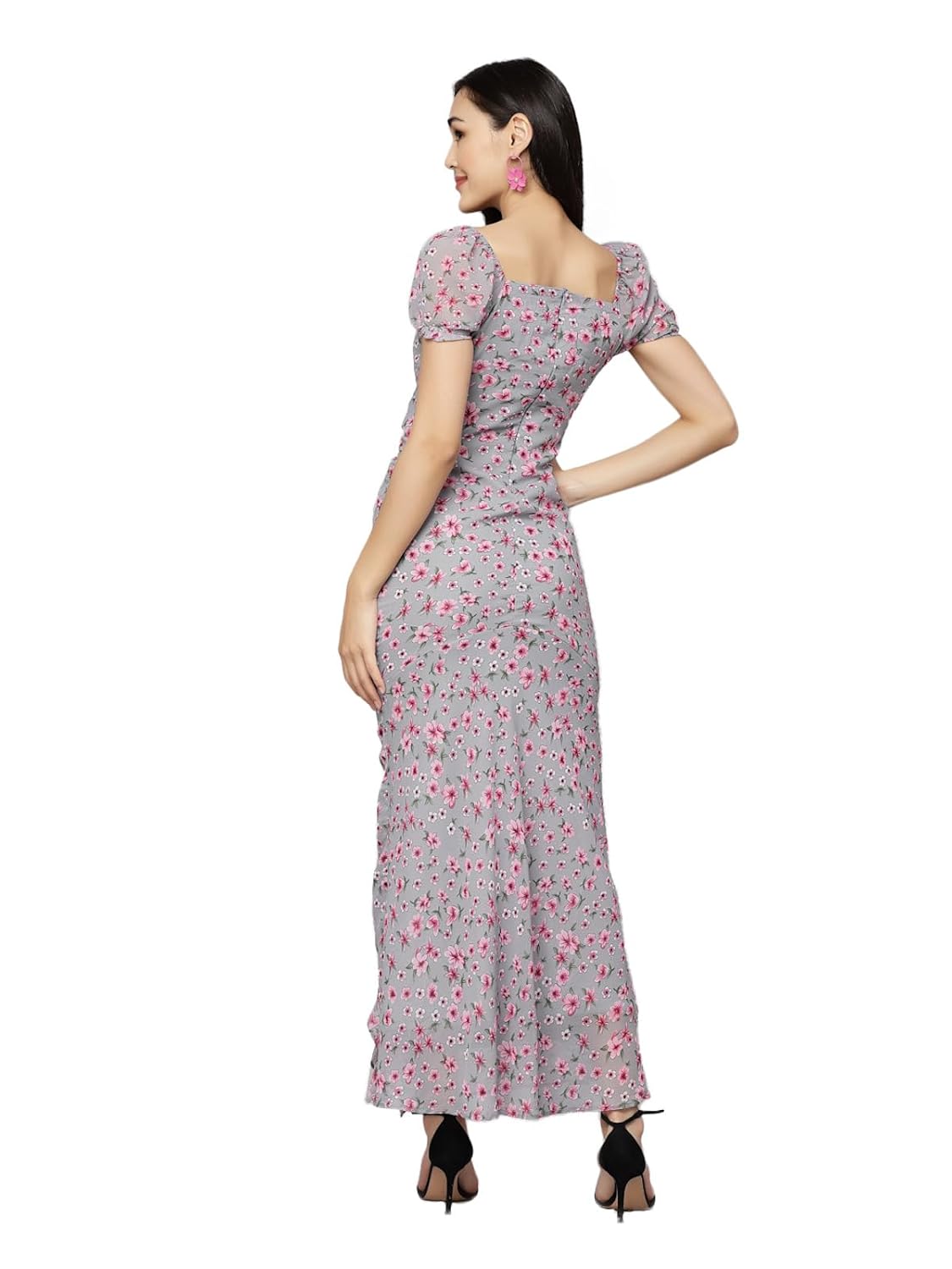 AAYU Floral Print Sweetheart Neck Maxi Dress by Prixsa.com - Image 2