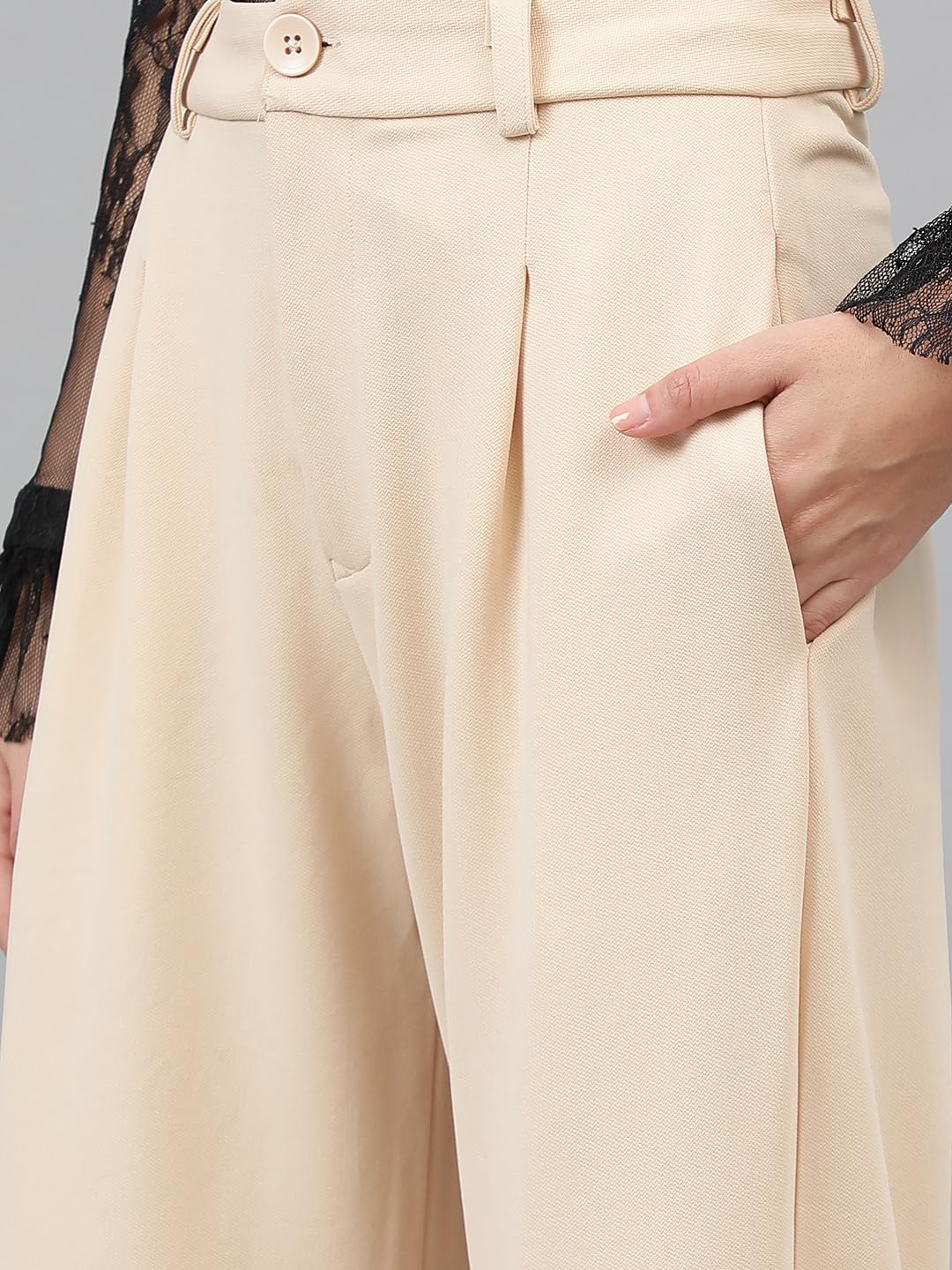 KOTTY Womens Polyester Blend Baggy Fit Straight Korean Trousers by Prixsa.com - Image 3