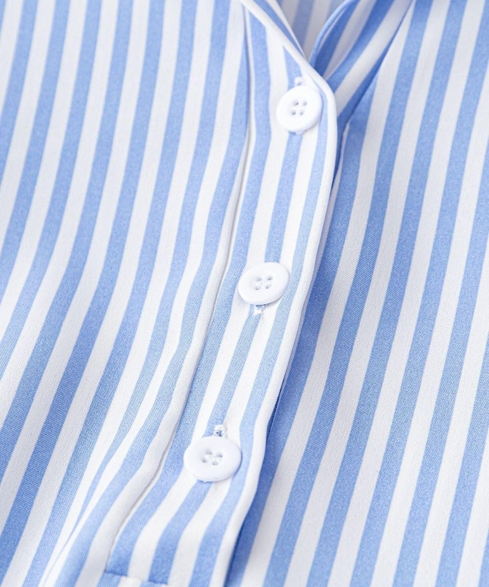 Leriya Fashion Vertical Striped Pattern | Short-Sleeve | Casual Wear | Dress with Tie | Summer Dress for Women by Prixsa.com - Image 3