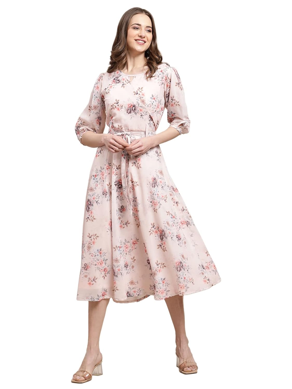 Preneum Women's Georgette A-Line Standard Length Dress by Prixsa.com
