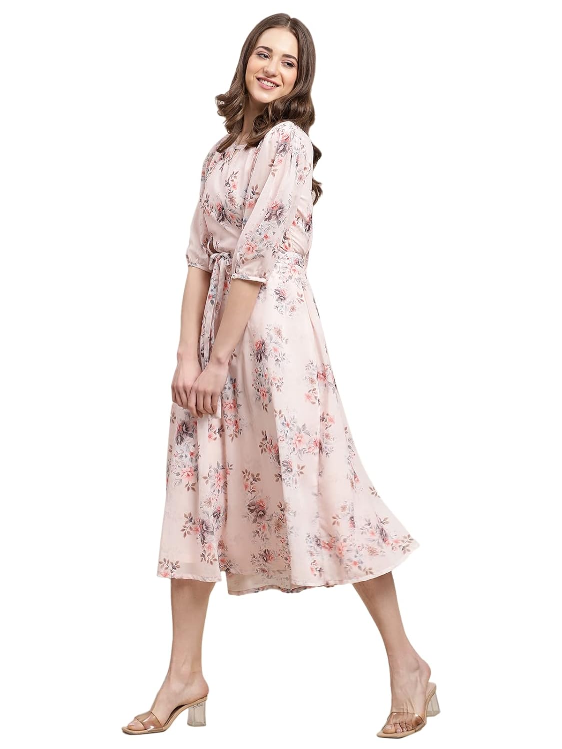 Preneum Women's Georgette A-Line Standard Length Dress by Prixsa.com - Image 3