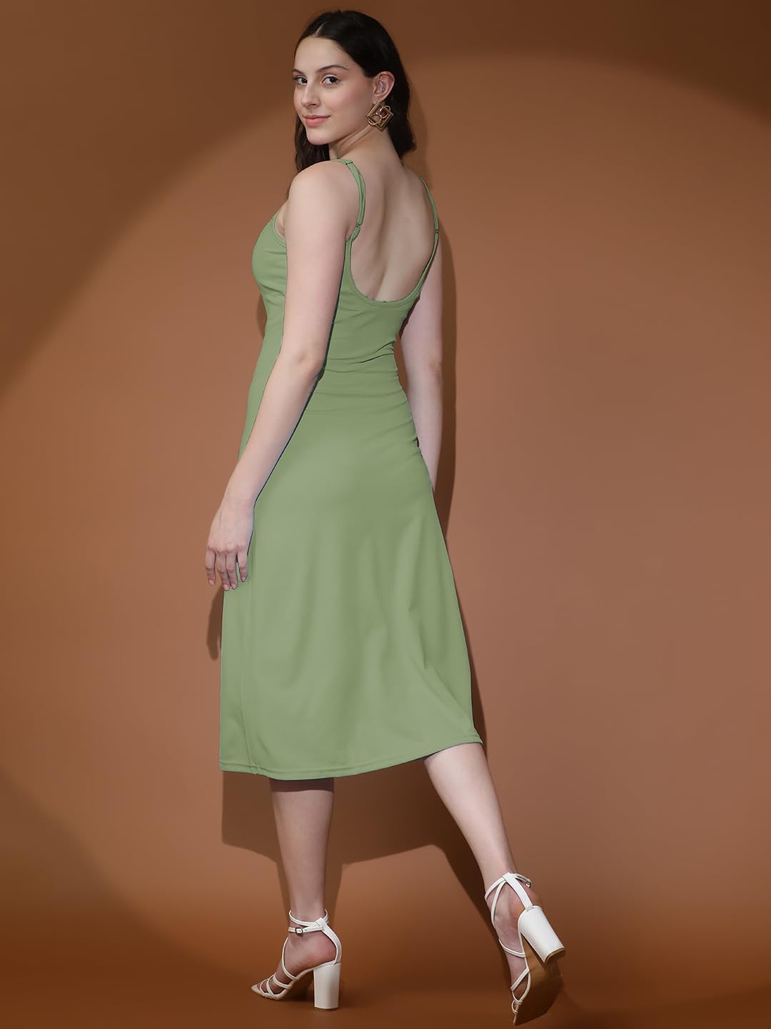 KOTTY Women's Glamour Galore Velvet Whisper Green Dress by Prixsa.com - Image 5