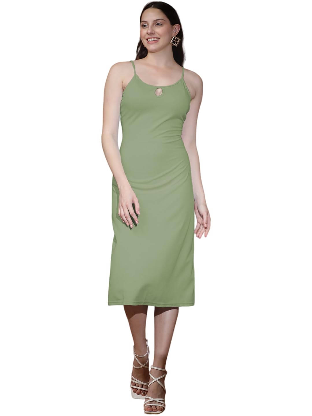 KOTTY Women's Glamour Galore Velvet Whisper Green Dress by Prixsa.com