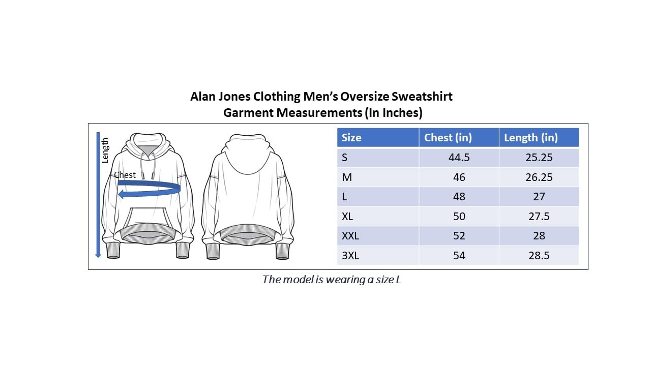 Alan Jones Clothing Men's Cotton Oversize Hooded Hoodie by Prixsa.com - Image 6