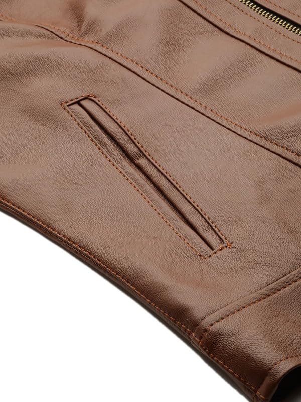Leather Retail Faux Leather Women Regular Jacket (Brown) by Prixsa.com - Image 7