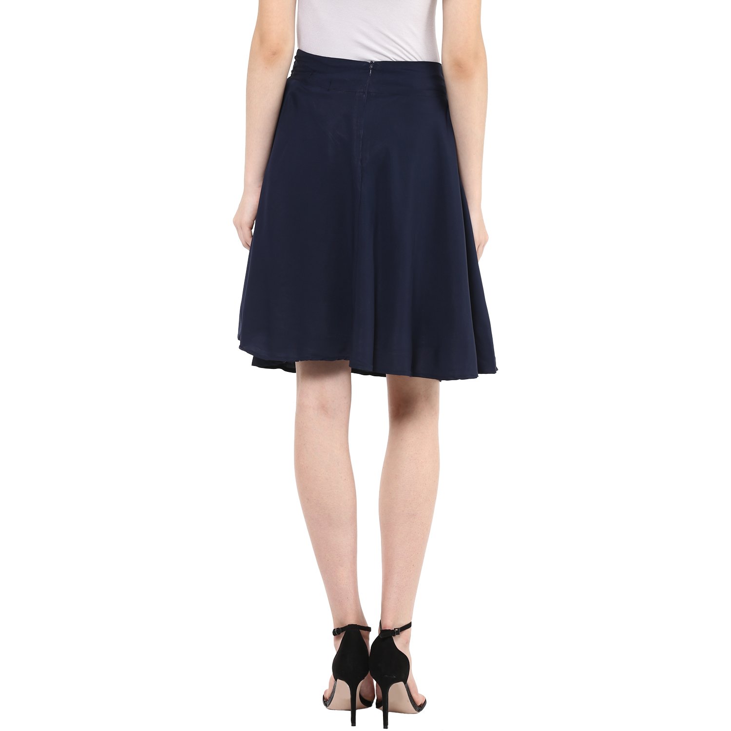 mayra Women's Polyster Navy Blue Color Skirt by Prixsa.com - Image 3