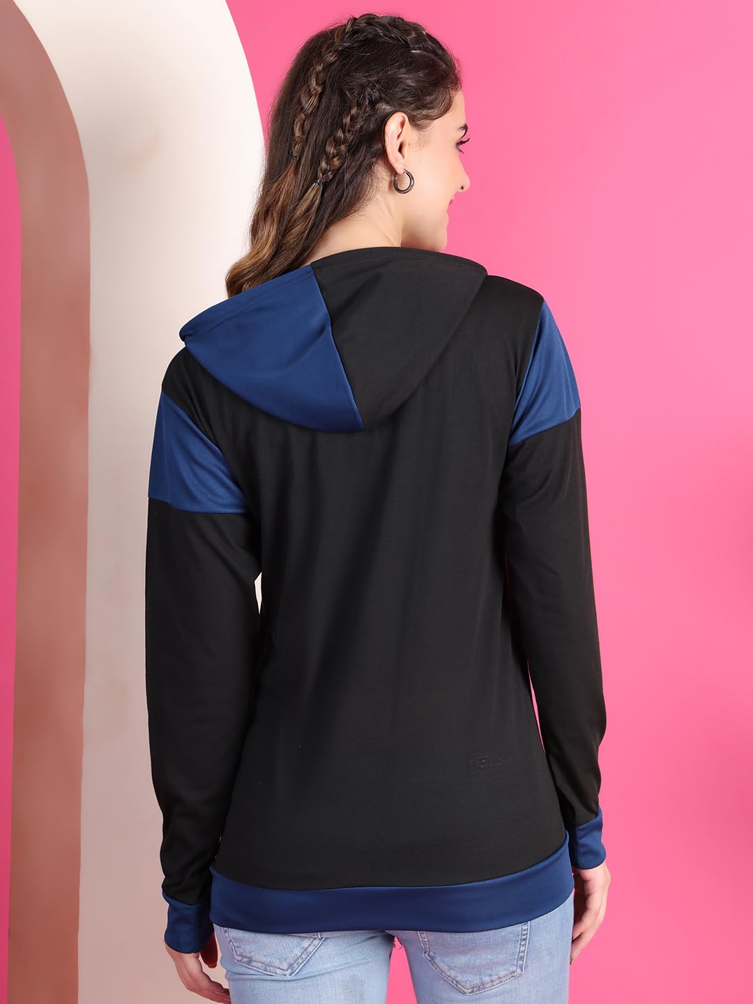 VIMAL JONNEY Women's Cotton Blend Full Sleeve Regular Fit T-Shirt With Hoodie by Prixsa.com - Image 4