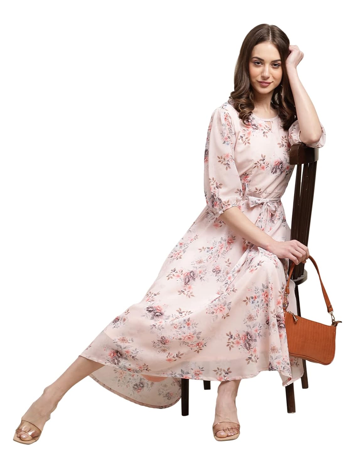 Preneum Women's Georgette A-Line Standard Length Dress by Prixsa.com - Image 5