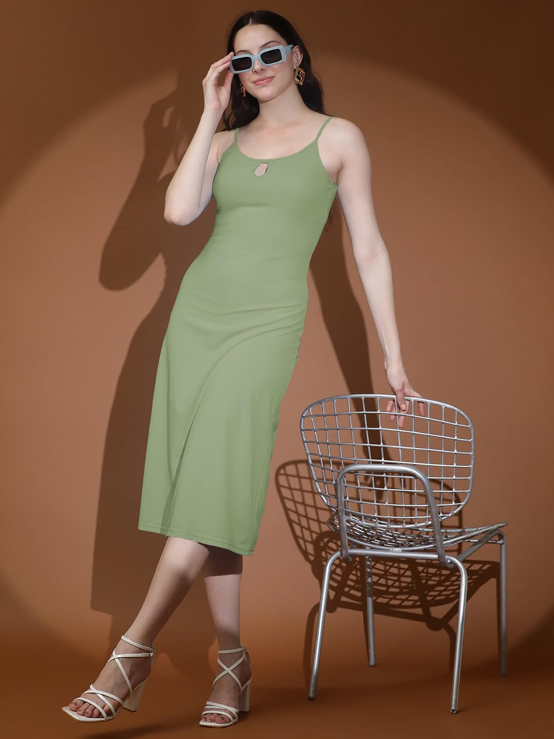 KOTTY Women's Glamour Galore Velvet Whisper Green Dress by Prixsa.com - Image 7