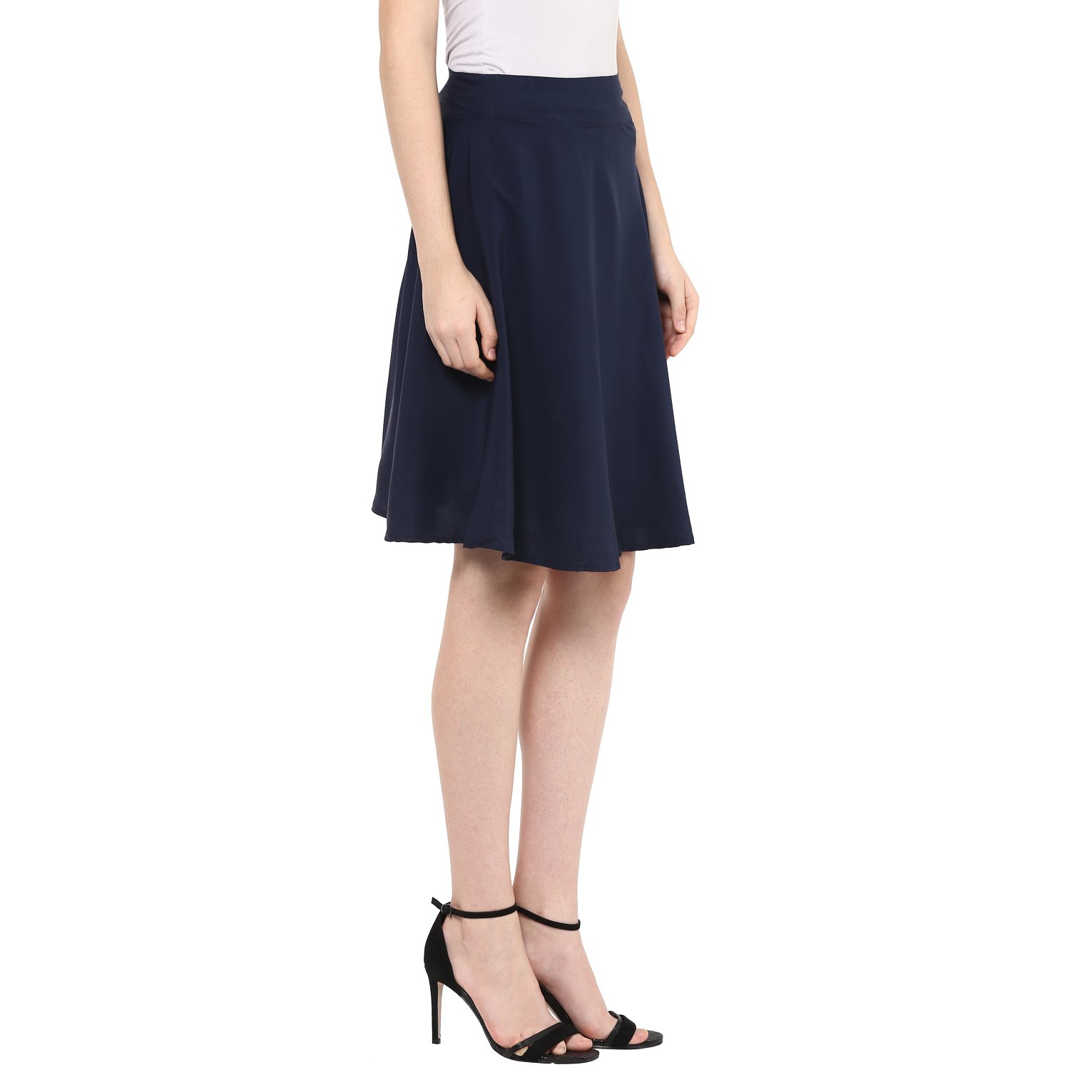 mayra Women's Polyster Navy Blue Color Skirt by Prixsa.com - Image 4