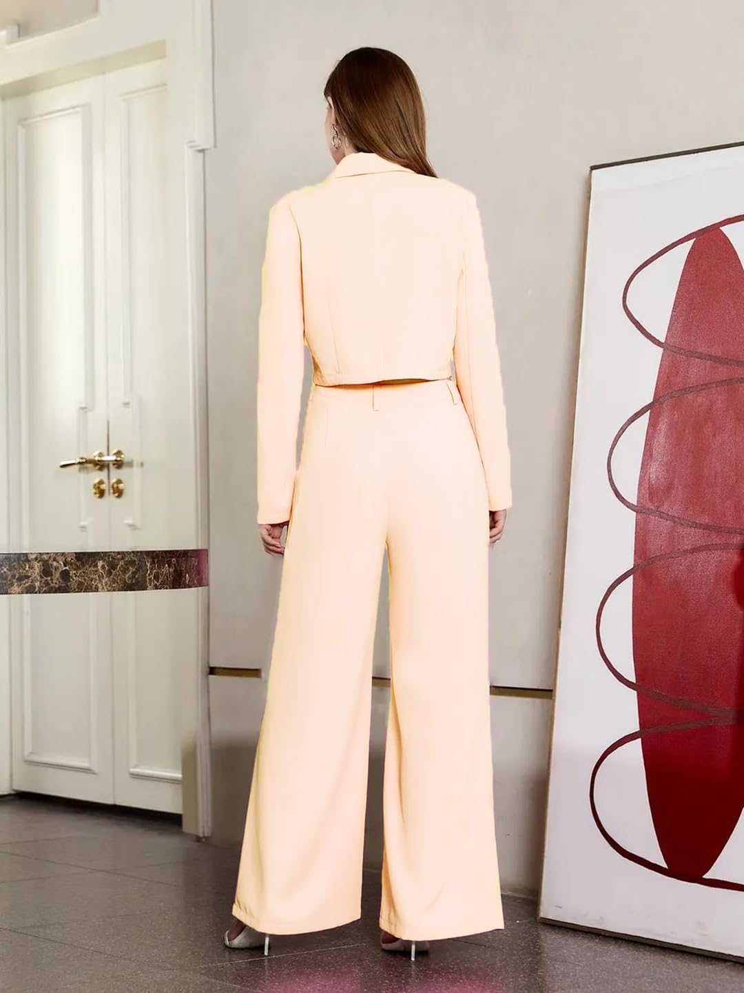 KOTTY Women's Solid Relaxed Fit Full Sleeve Co-ord Blazer and Trouser Set. by Prixsa.com - Image 4