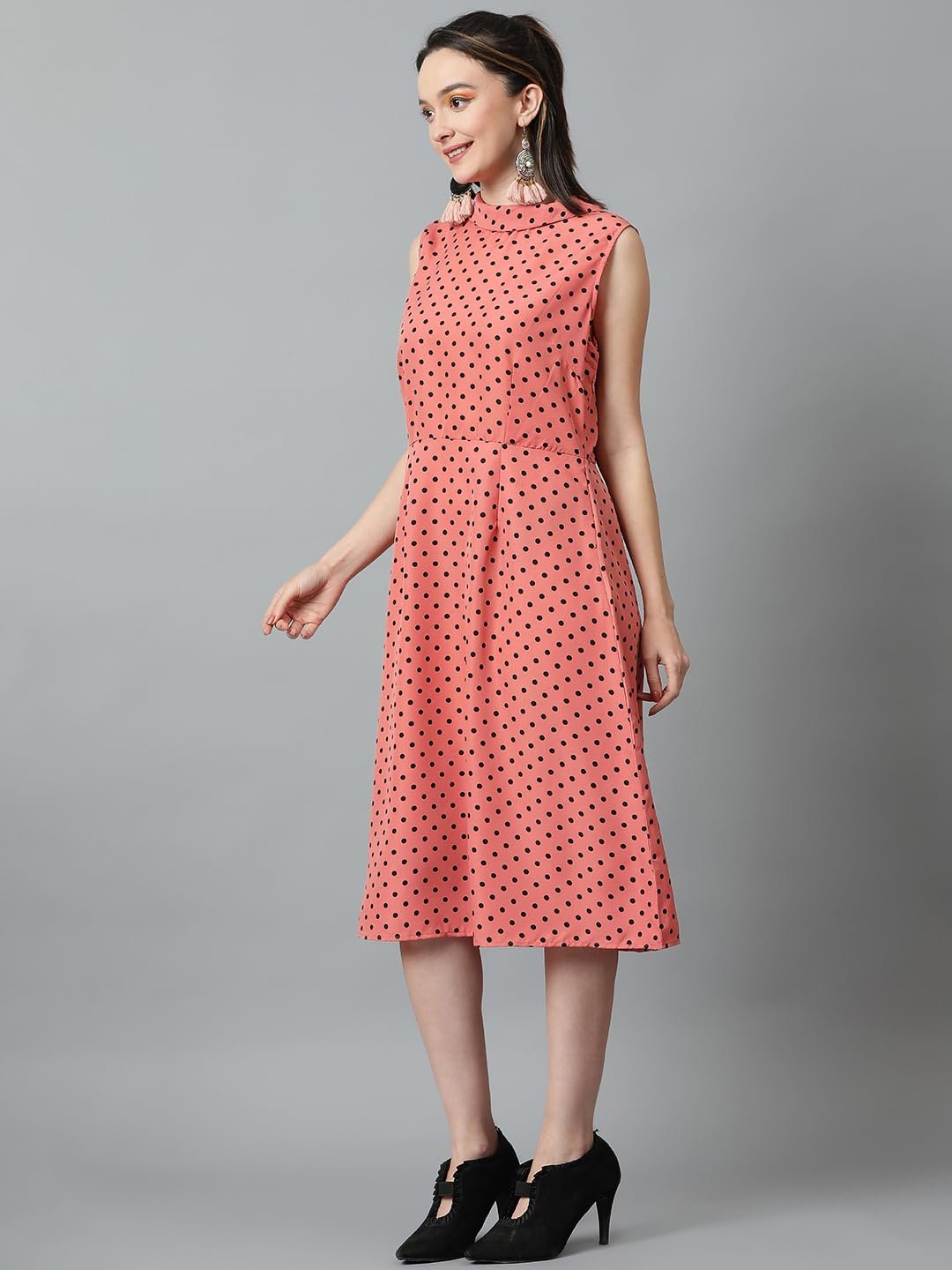 KOTTY Women's Fit and Flare Printed Crepe Multicolor Dress by Prixsa.com - Image 3