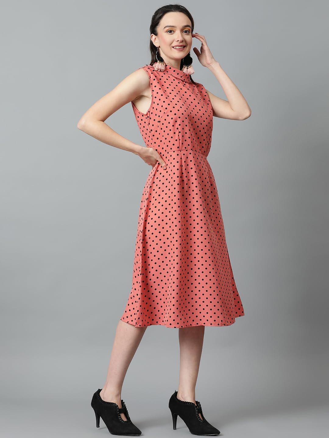 KOTTY Women's Fit and Flare Printed Crepe Multicolor Dress by Prixsa.com - Image 2