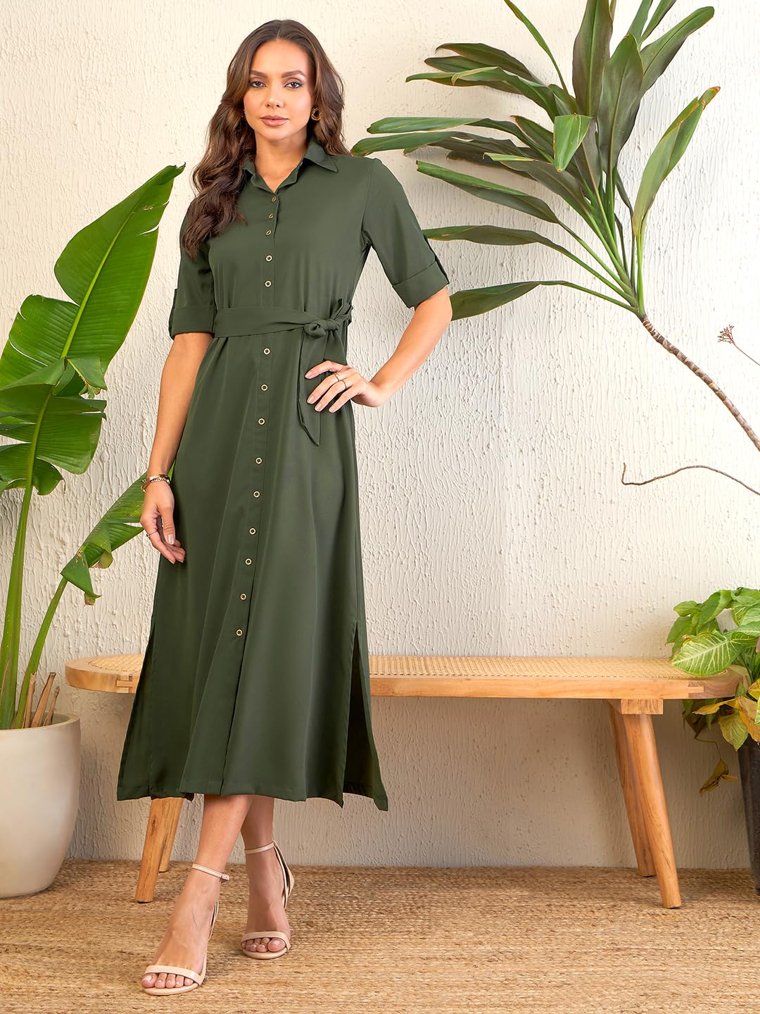 Uptownie Lite Collar Buttoned Down Shirt Maxi Dress by Prixsa.com - Image 5