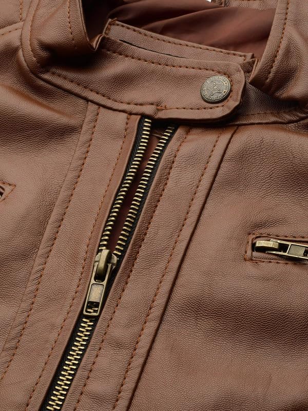 Leather Retail Faux Leather Women Regular Jacket (Brown) by Prixsa.com - Image 4