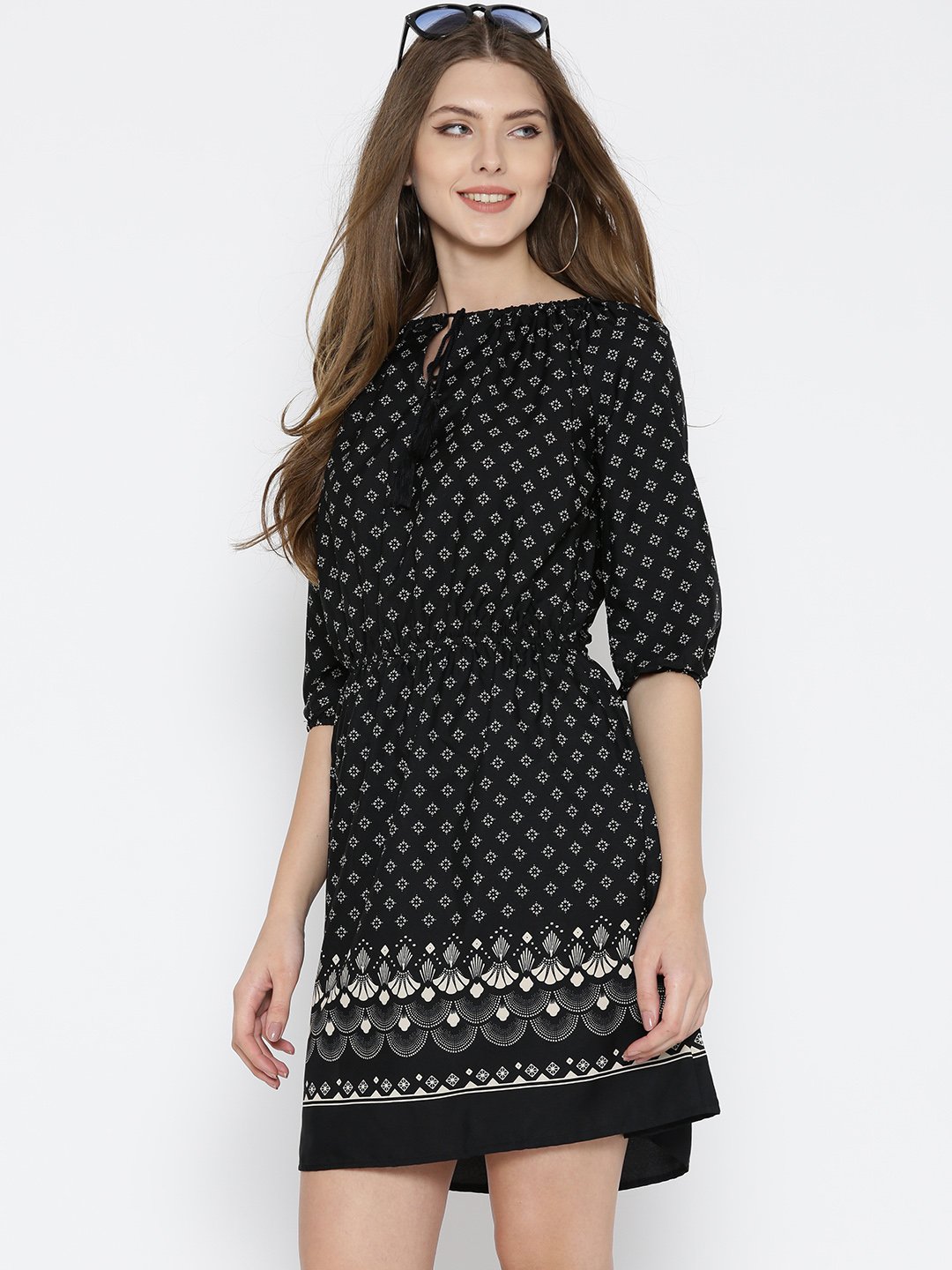 SERA Women's Crepe A-Line Midi Dress by Prixsa.com - Image 2