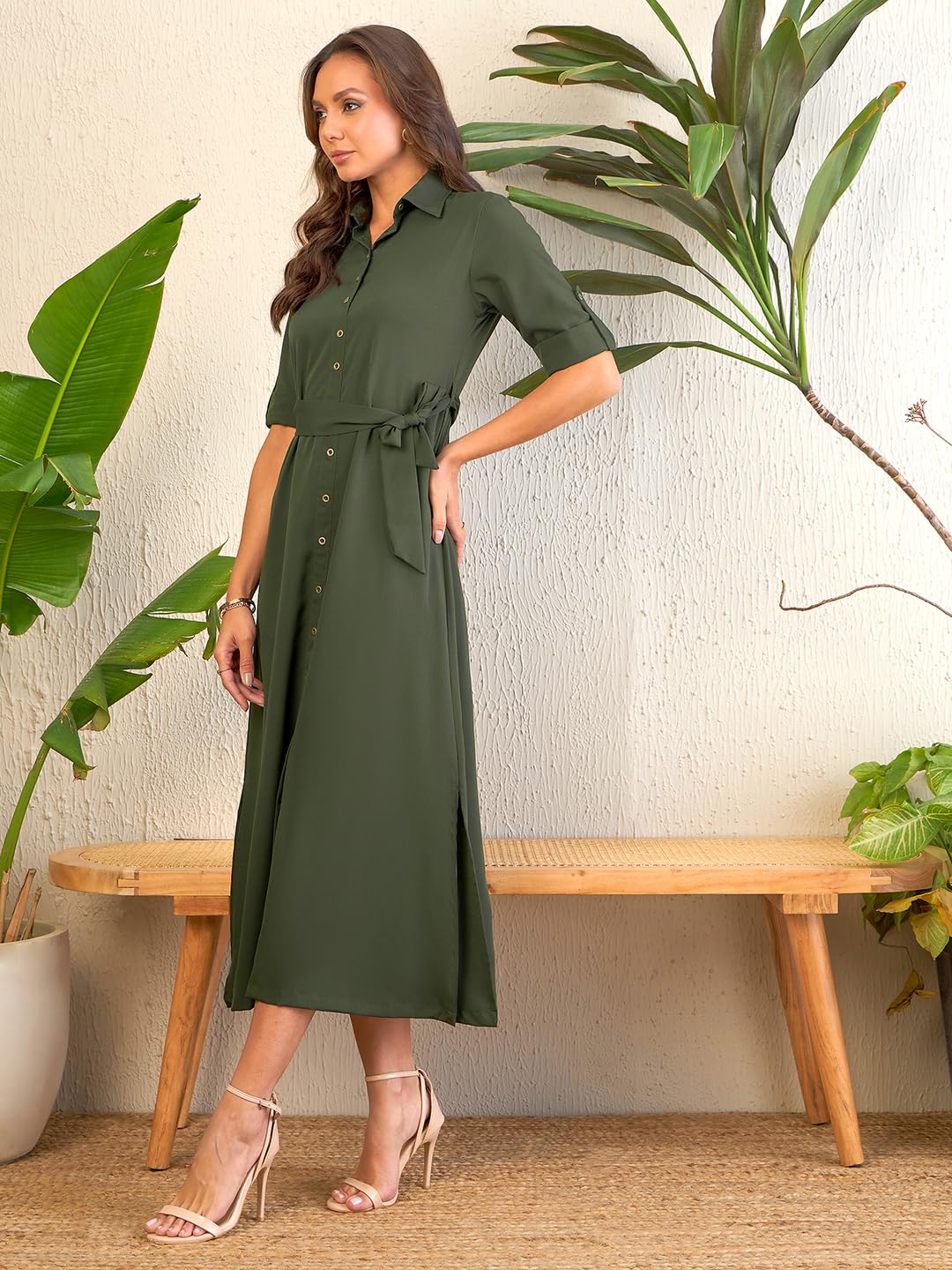 Uptownie Lite Collar Buttoned Down Shirt Maxi Dress by Prixsa.com - Image 3