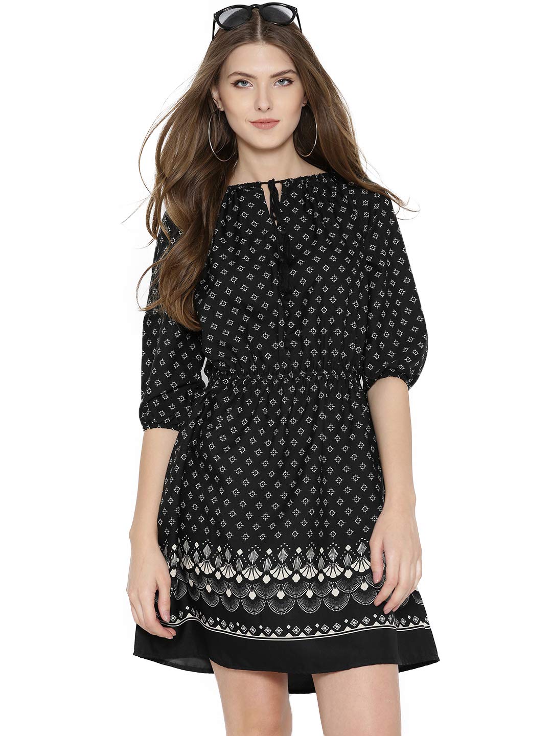 SERA Women's Crepe A-Line Midi Dress by Prixsa.com