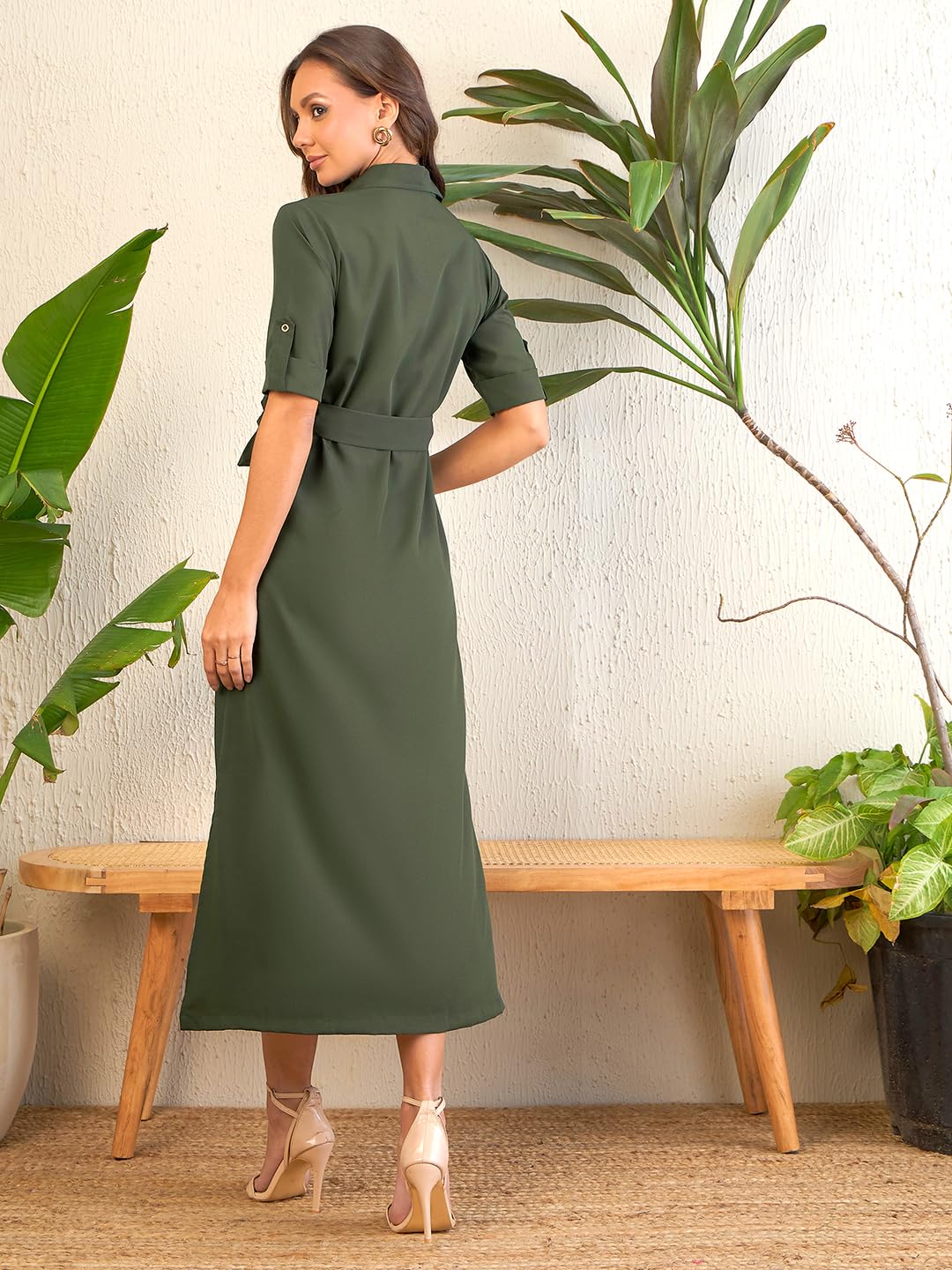 Uptownie Lite Collar Buttoned Down Shirt Maxi Dress by Prixsa.com - Image 4