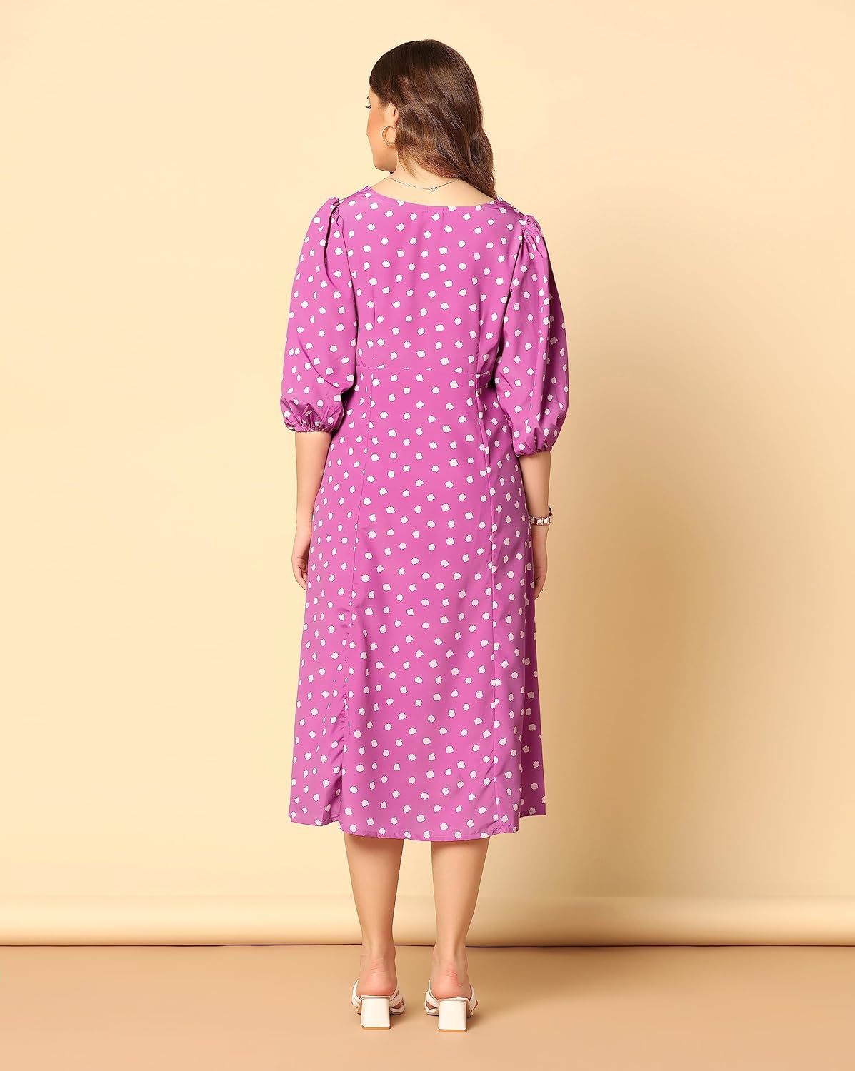 Fashion Dream Women's Polyester Blend Printed Calf Length Dress|Women Dress|Printed Dress|Women Dress|Dress for Women|All Over Printed Dress by Prixsa.com - Image 2