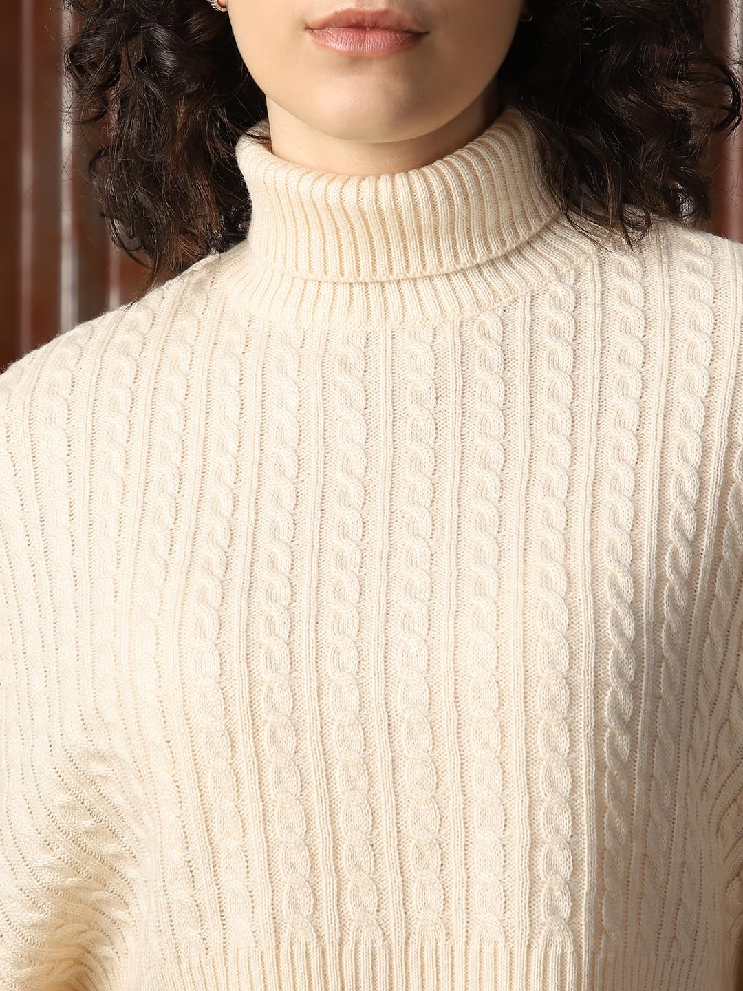High Star Women Acrylic Knitted Boxy Fit Turtle Neck Full Sleeves Sweaters 52 by Prixsa.com - Image 6
