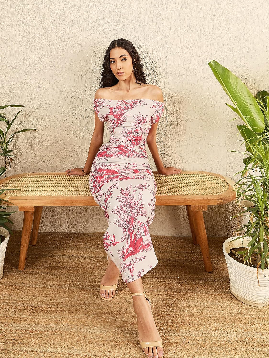 Uptownie Lite Women Stretchable Off-Shoulder Drape Maxi Dress by Prixsa.com - Image 5