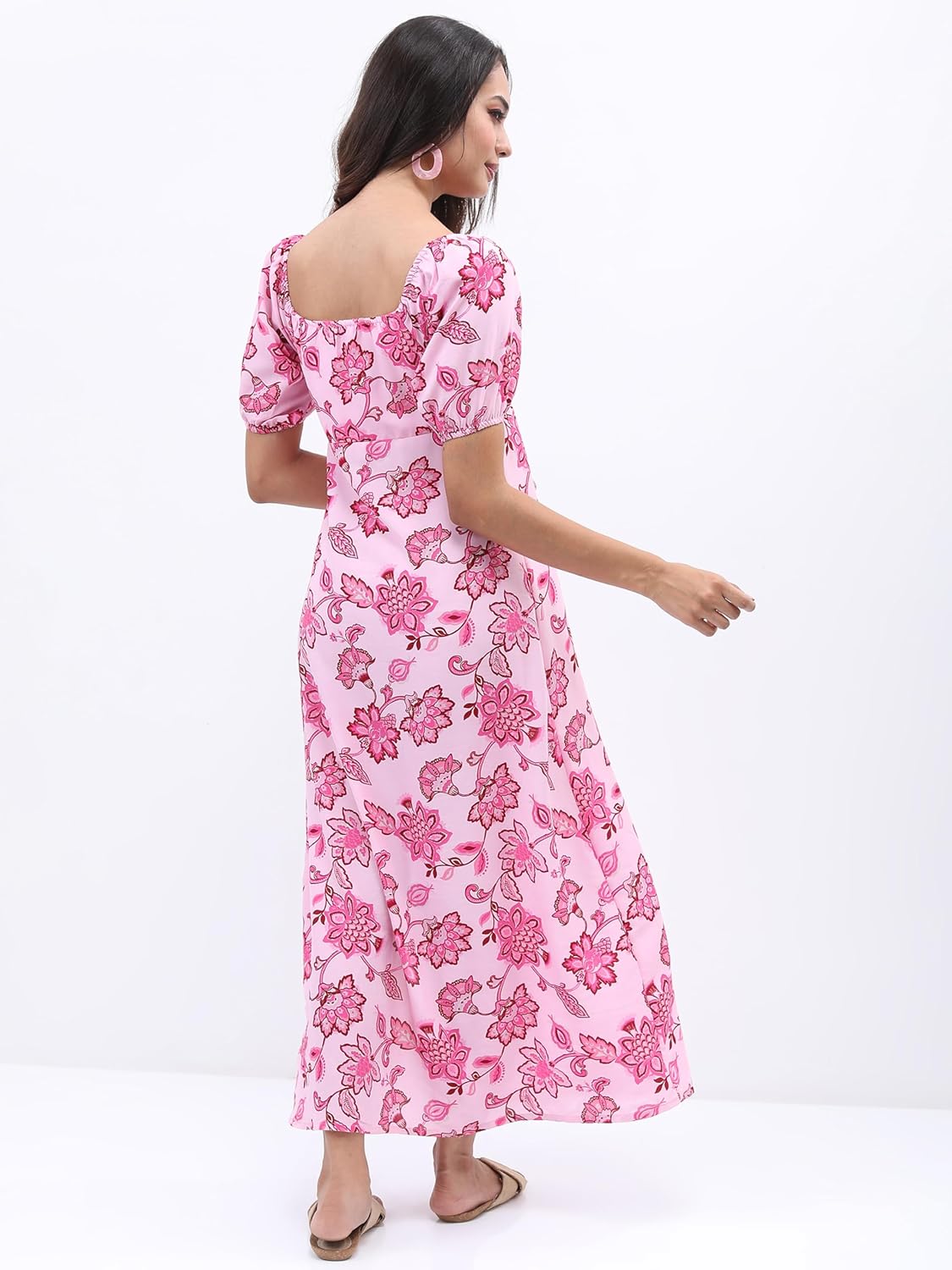 Tokyo Talkies Women's Short Sleeves Sweet Heart Neck Printed Dresses | Stylish Dresses | Casual Dresses by Prixsa.com - Image 3