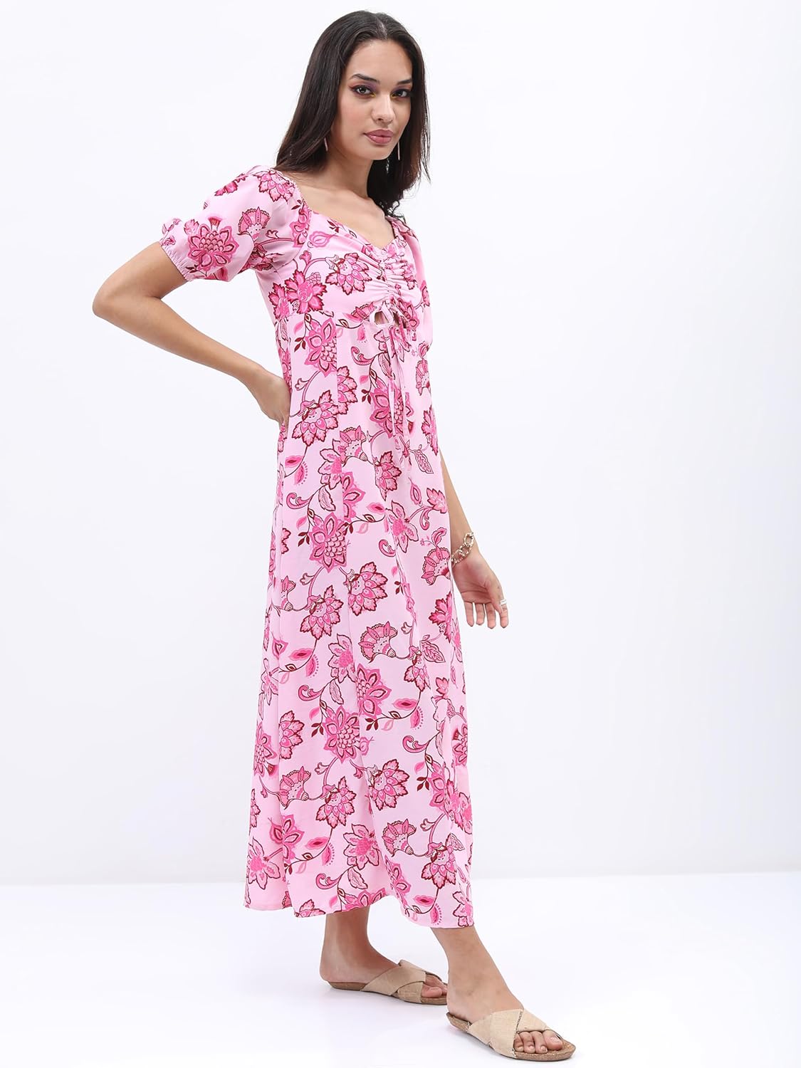 Tokyo Talkies Women's Short Sleeves Sweet Heart Neck Printed Dresses | Stylish Dresses | Casual Dresses by Prixsa.com - Image 6