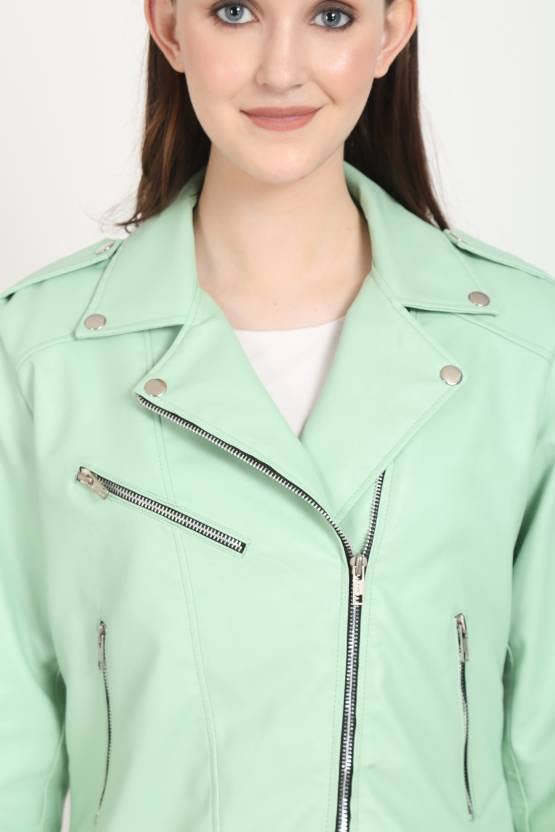 Faux Leather Casual Solid biker stylish full sleeve Regular Jacket and Short Coat for Women And Girls by Prixsa.com - Image 4