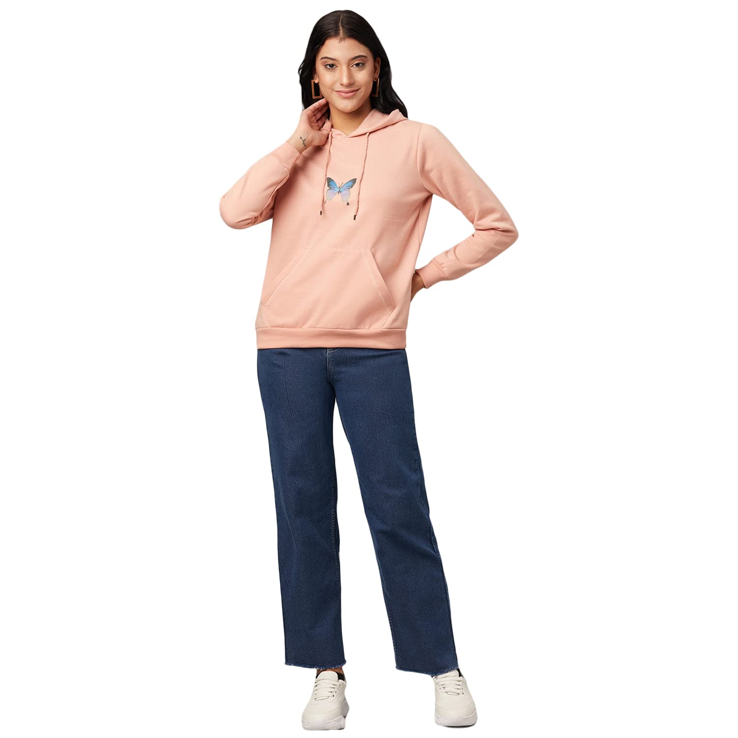 KOTTY Women Fleece Hooded Regular Fit Printed Sweatshirt by Prixsa.com - Image 5