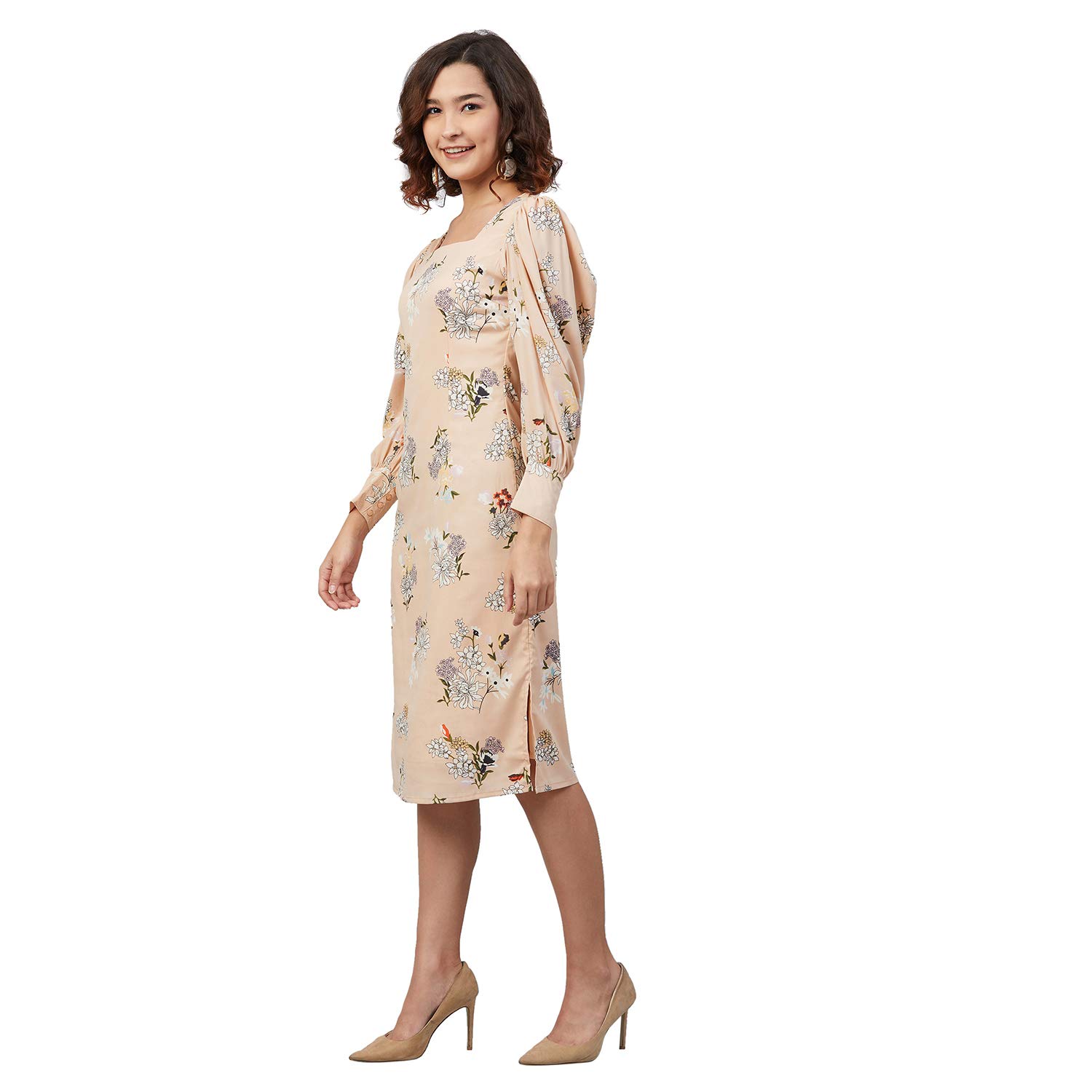 rare Women's Polyester A-Line Midi Casual Dress by Prixsa.com - Image 2
