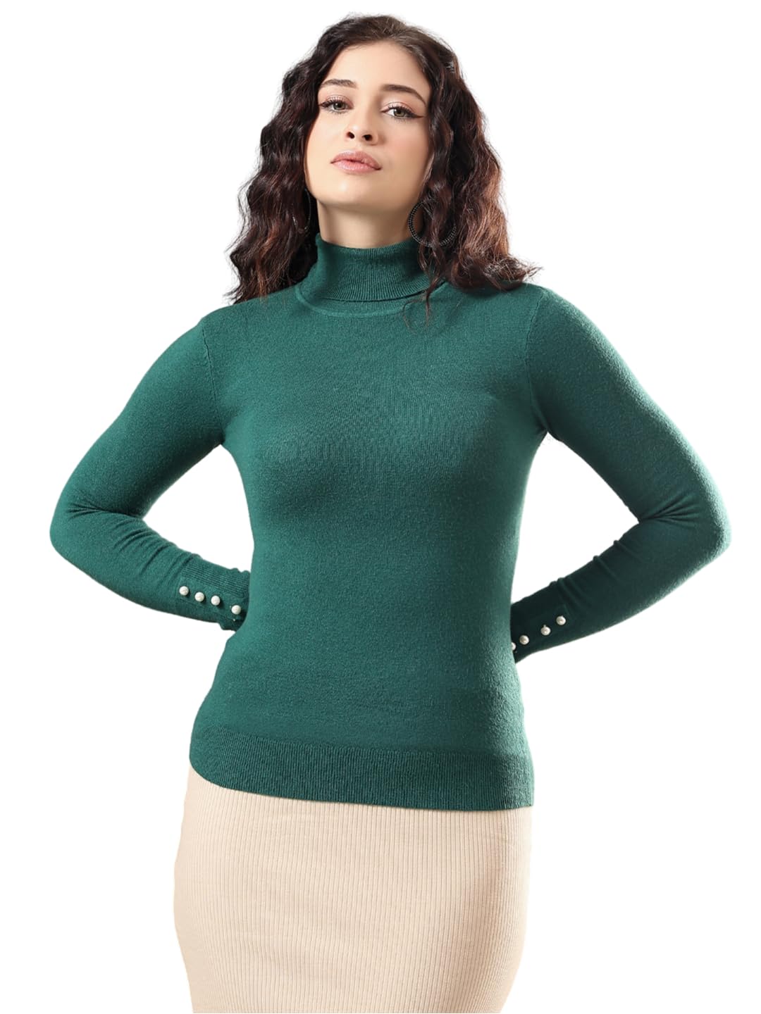 KOTTY Women's Cotton Blend Round Neck Sweater by Prixsa.com