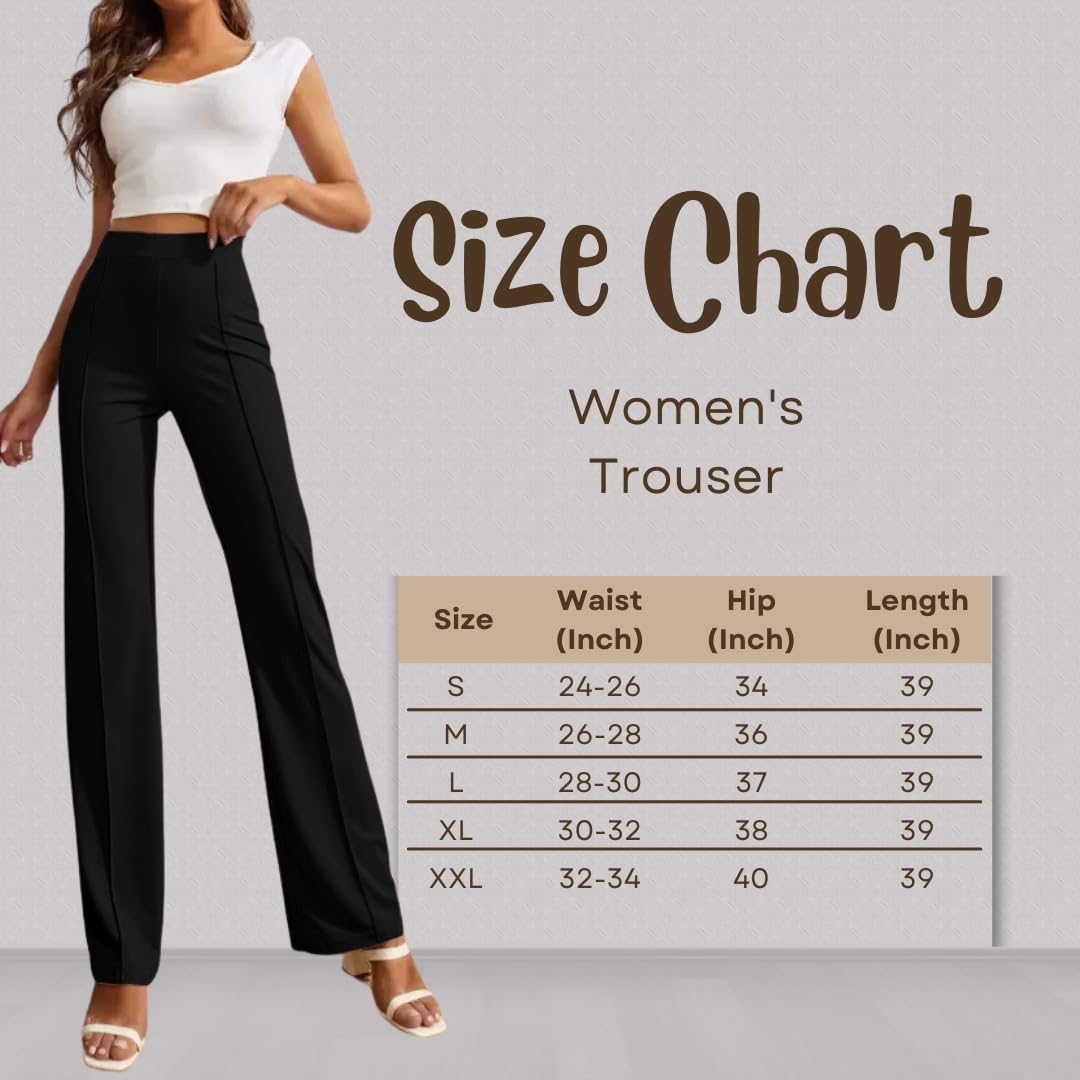 SWADESI STUFF Women's High-Waisted Pant Bell Bottom Trendy Retro-Chic Classic Fit Trousers - Perfect For Every Occasion by Prixsa.com - Image 6
