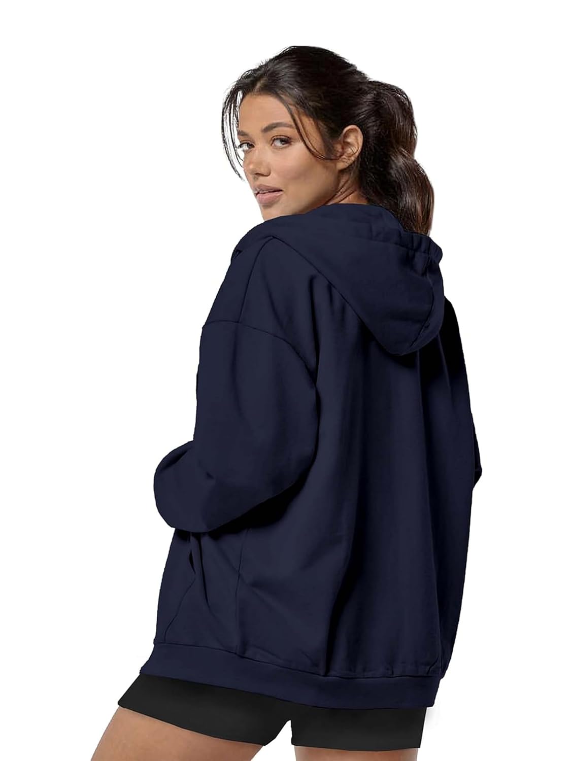 Koverify Plain Full Sleeved Regular fit Hooded Zipper Jacket for Women by Prixsa.com - Image 2