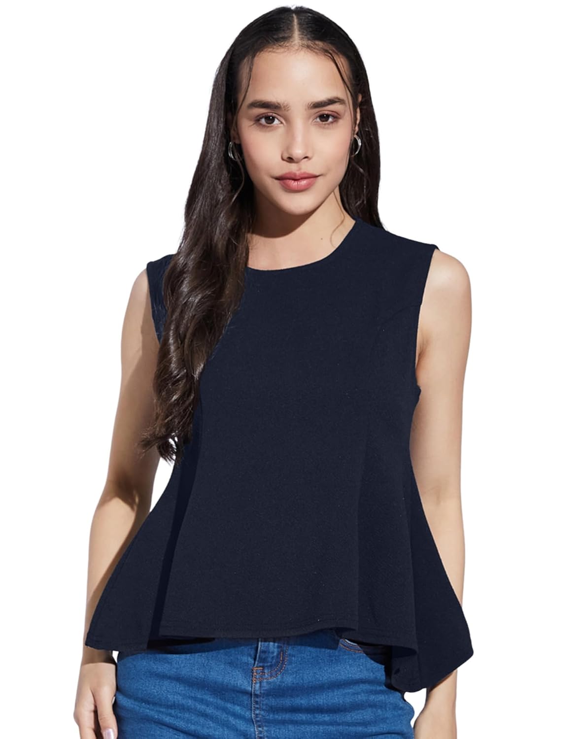 SIRIL Women's Sleeveless Lycra Solid Top, Regular Fit Top for Women by Prixsa.com