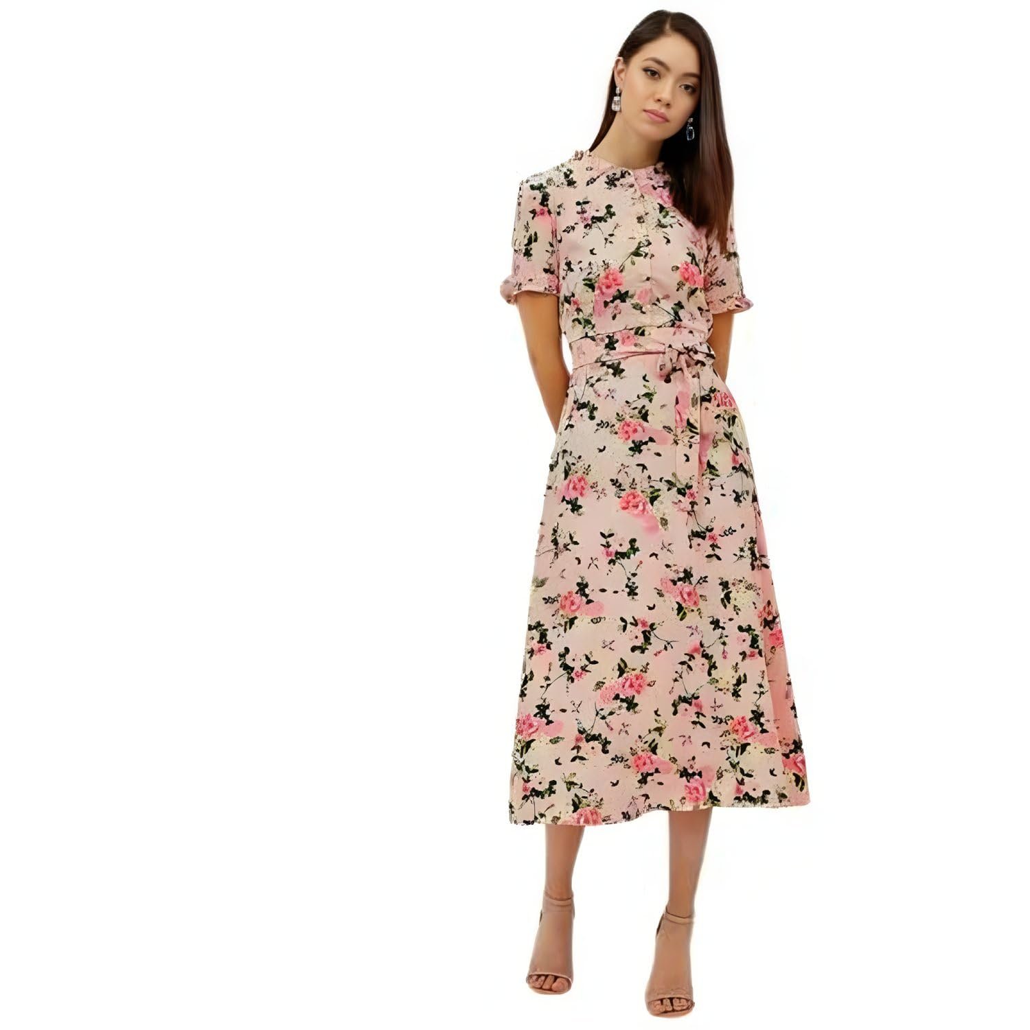 Harpa Women's Synthetic A-Line Midi Casual Dress by Prixsa.com