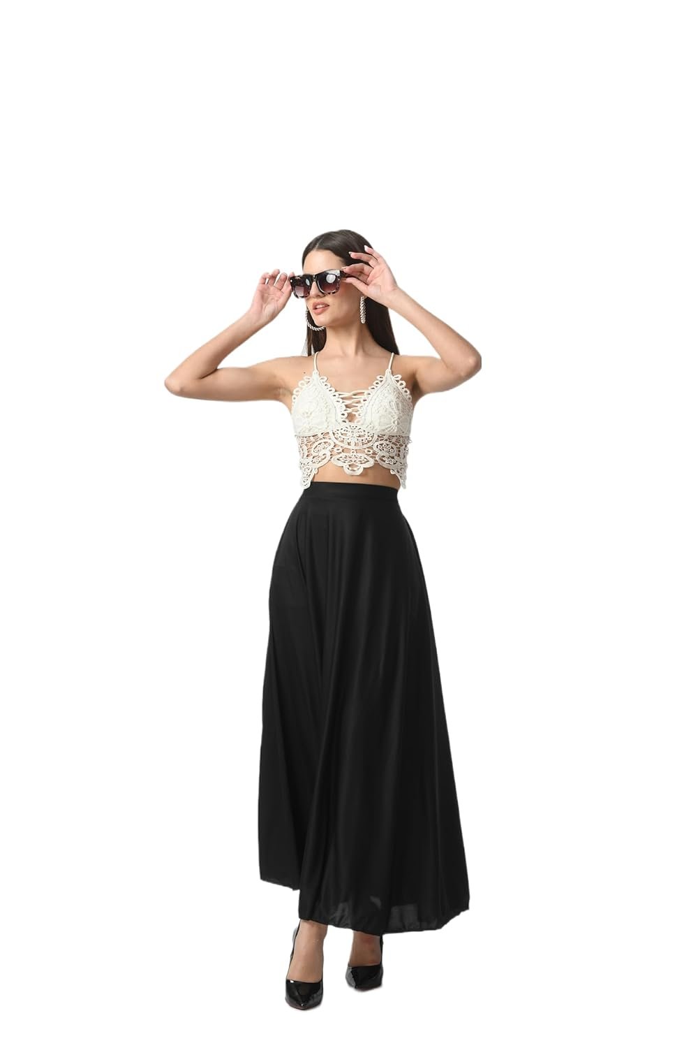 VAGISHA Women Floral Printed Skirt | Stylish A- Line Pleated Skirt | Party Casual Wear Floor Length Skirt by Prixsa.com