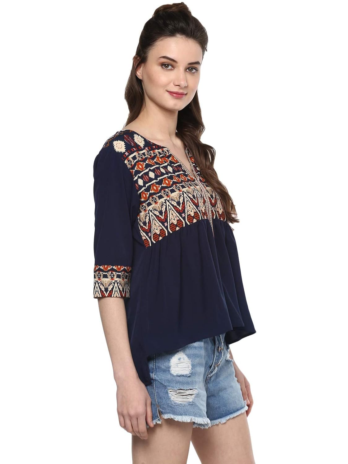 Pannkh Women's Top (PKT5150-M_Navy Blue_Medium) by Prixsa.com - Image 6