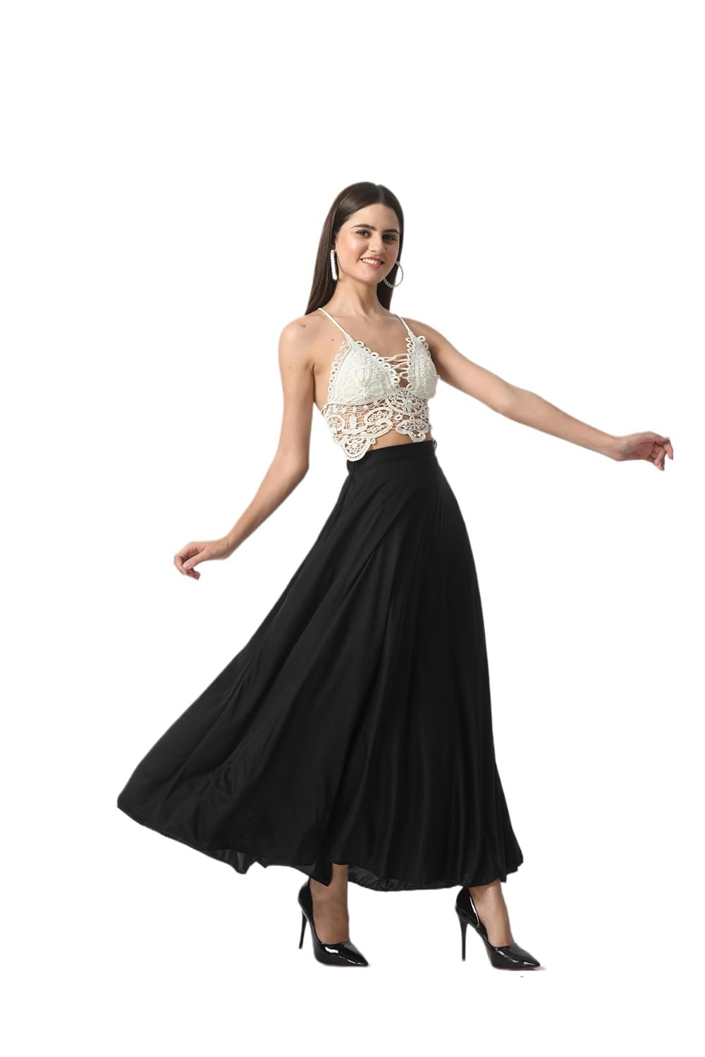 VAGISHA Women Floral Printed Skirt | Stylish A- Line Pleated Skirt | Party Casual Wear Floor Length Skirt by Prixsa.com - Image 3