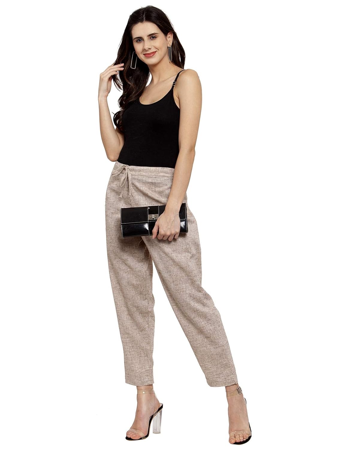 Enchanted Drapes Chocolate Cotton Pants by Prixsa.com - Image 4