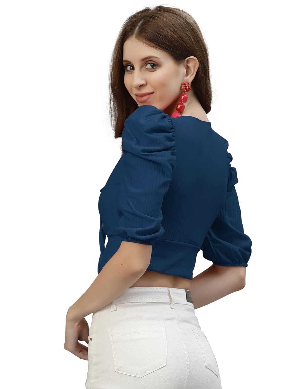 SIRIL Women's Lycra Solid Regular Fit Crop Top by Prixsa.com - Image 4