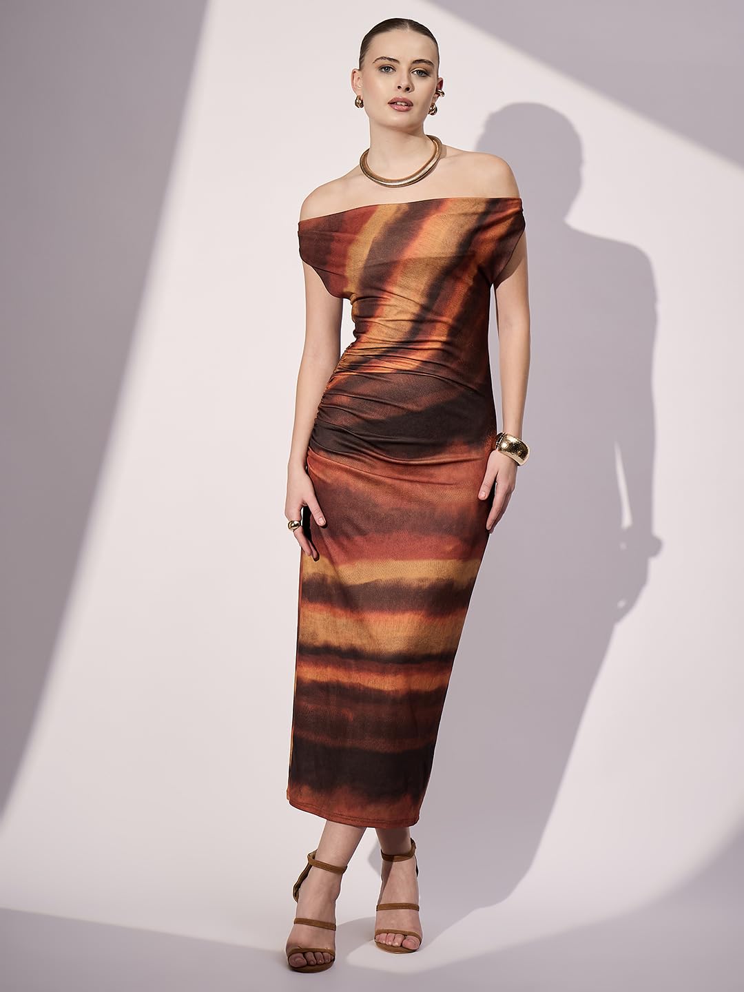 Uptownie Lite Women Stretchable Off-Shoulder Drape Maxi Dress by Prixsa.com - Image 6