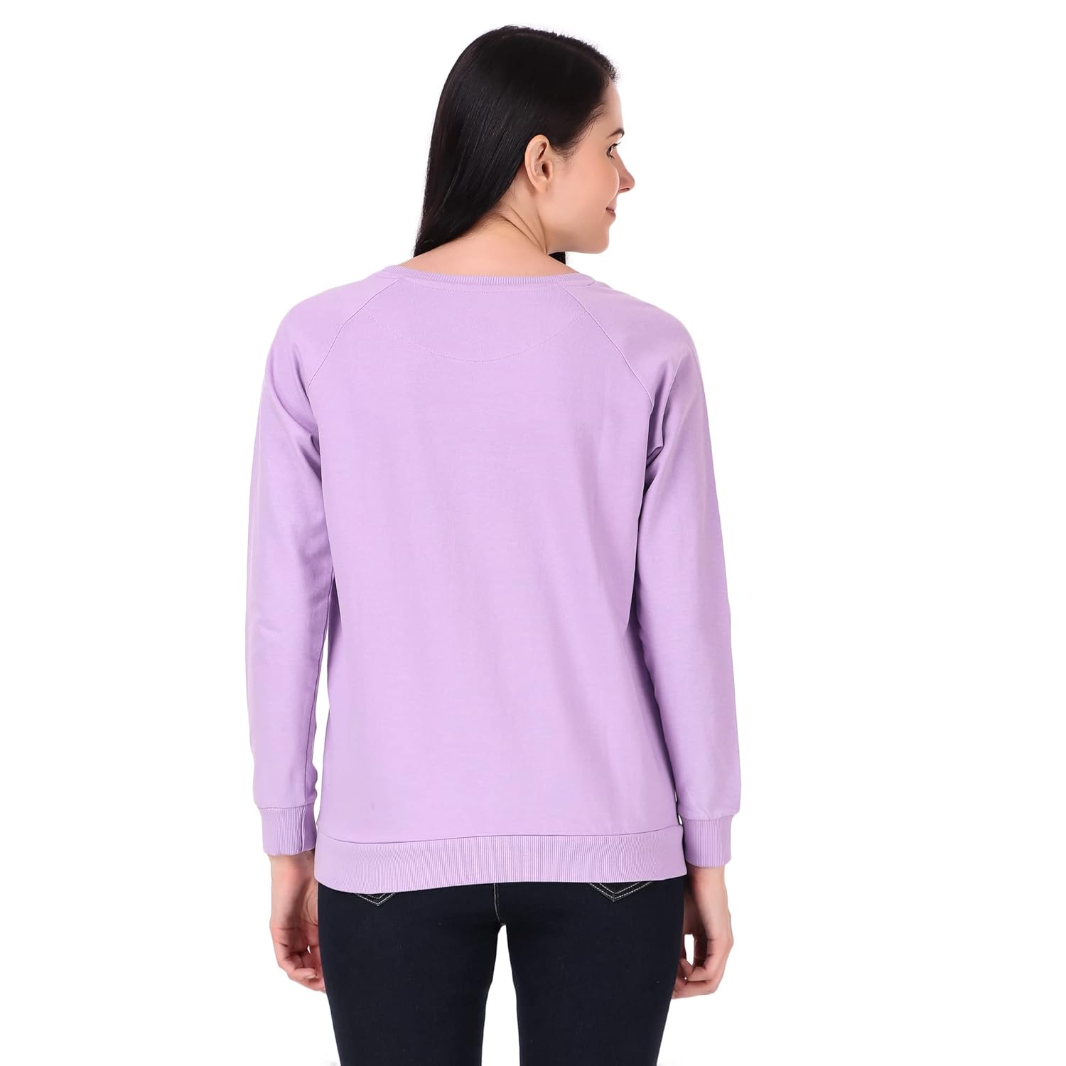 Stories.Label Cotton Sweatshirt for Women in 300 GSM Fabric with Ribbed Details Includes Plus Sizes (S-5XL) by Prixsa.com - Image 3