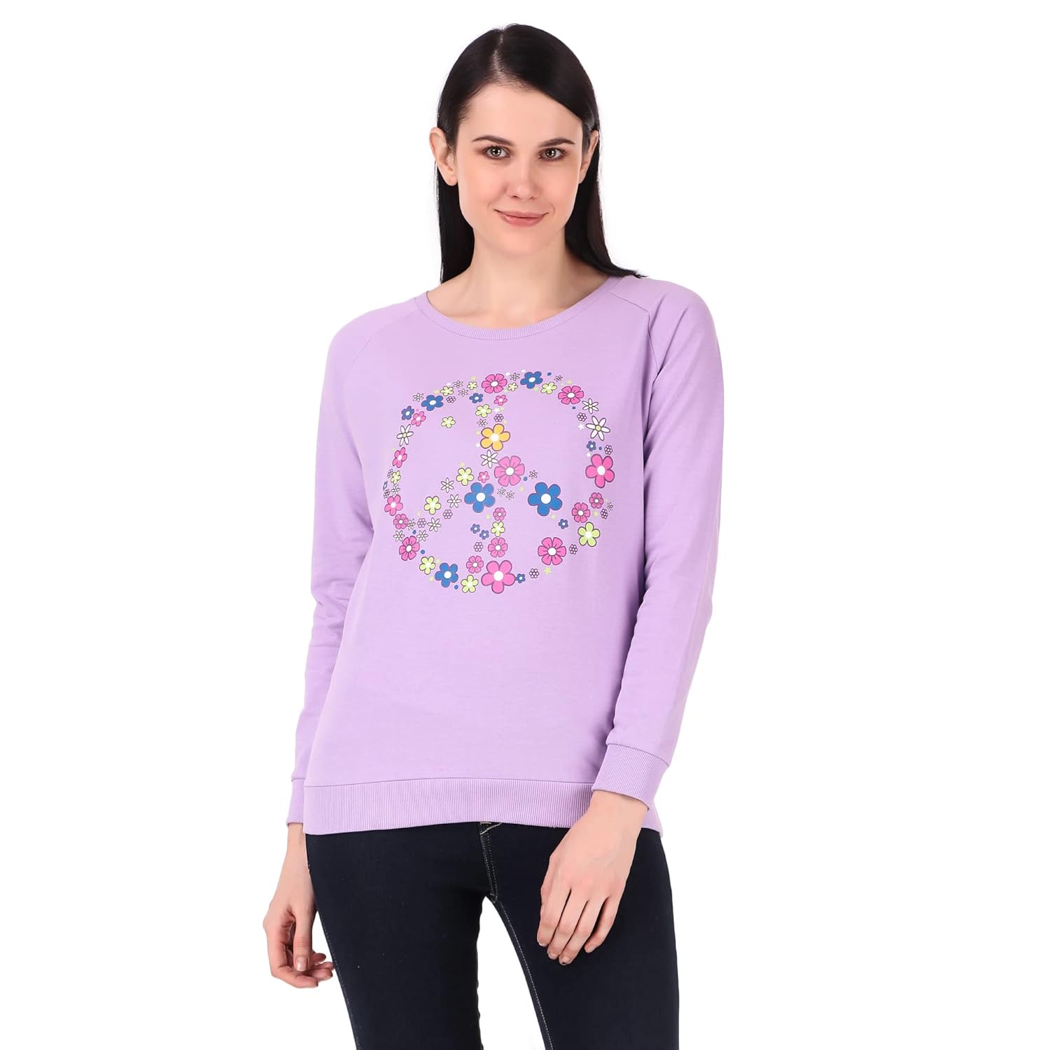 Stories.Label Cotton Sweatshirt for Women in 300 GSM Fabric with Ribbed Details Includes Plus Sizes (S-5XL) by Prixsa.com