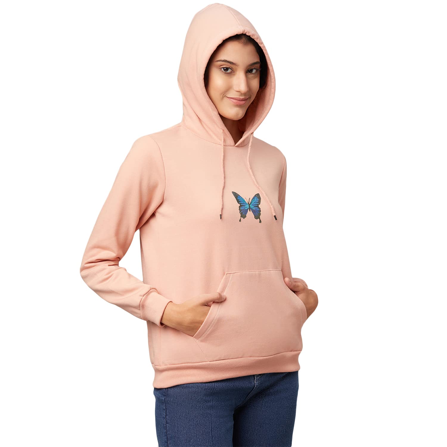 KOTTY Women Fleece Hooded Regular Fit Printed Sweatshirt by Prixsa.com - Image 6