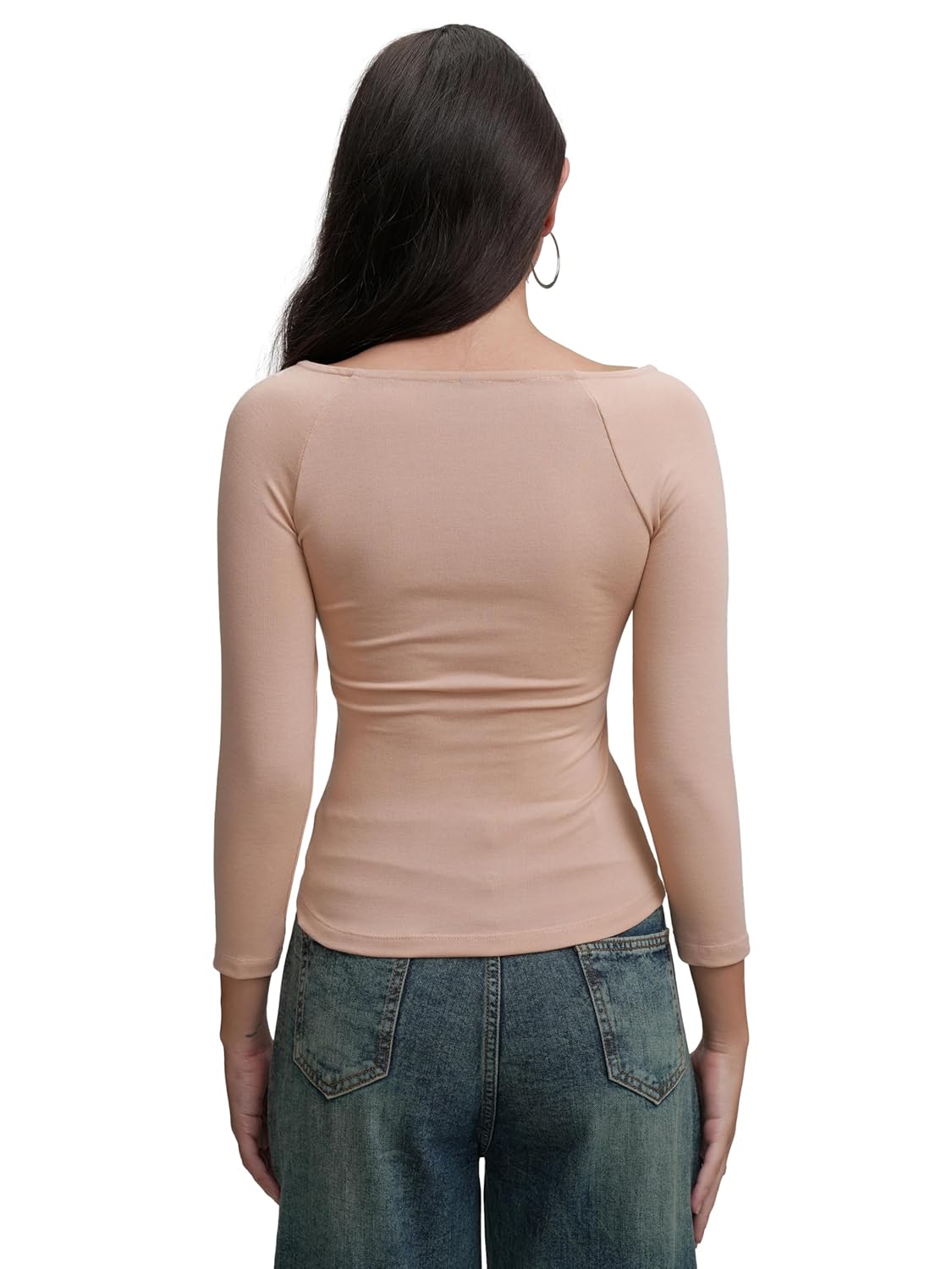 Tokyo Talkies Women's Round Neck Full Sleeve Regular Top with Wrap Gather | Stylish & Comfortable | Perfect for Casual & Day Outings | Tops for Woman | Women Tops | Stylish Top by Prixsa.com - Image 3